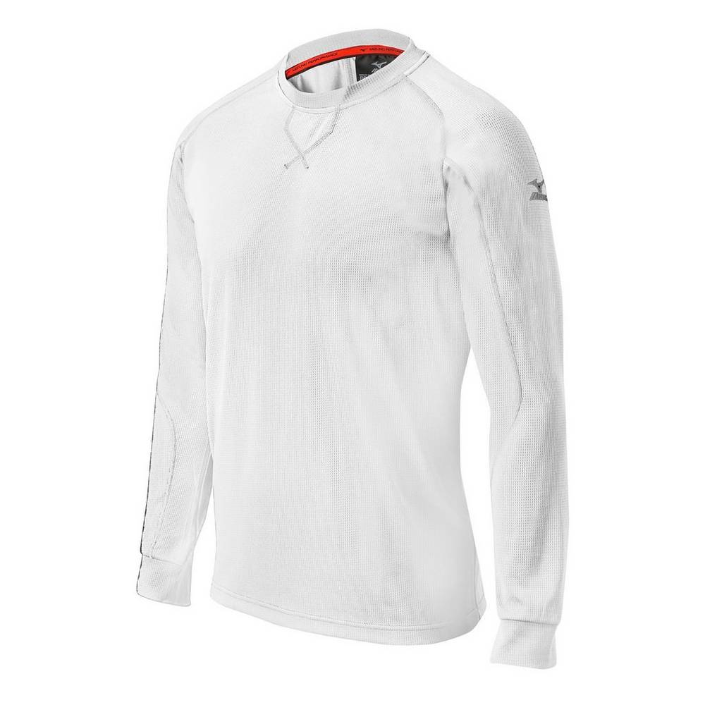 Mizuno Comp Long Sleeve Training Férfi Futópóló Fehér NSU470183